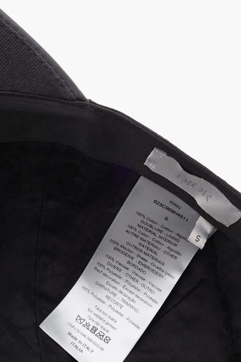 DIOR HOMME x KENNY Scharf Tonal Patch Baseball Cap in Black Canvas 3
