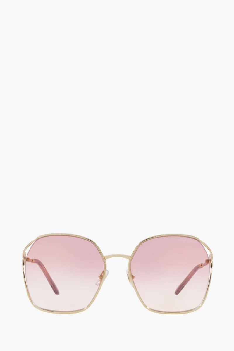MIU MIU MU 52WS Irregular Sunglasses in Gold/Dark Violet 0