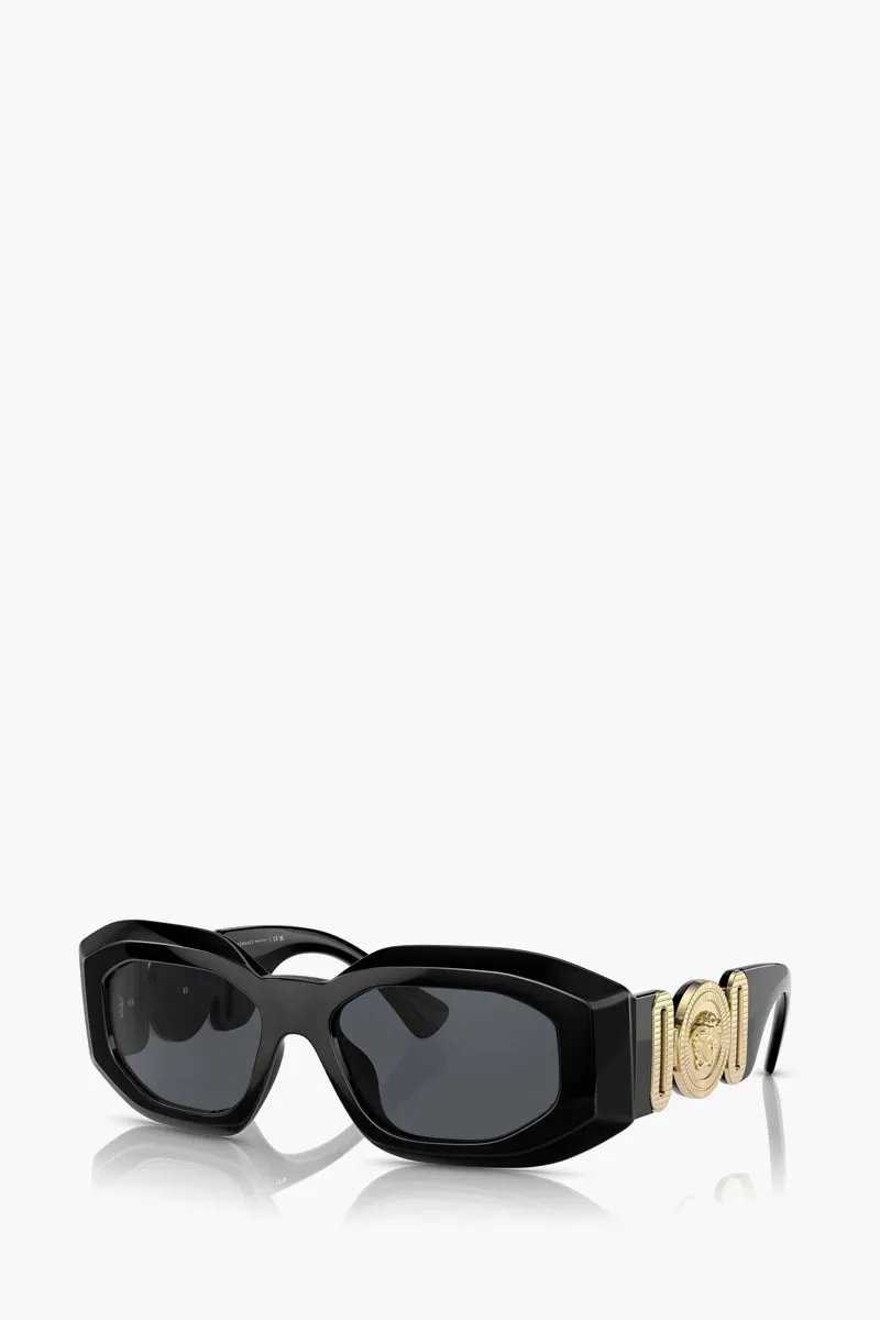 VERSACE Women Maxi Medusa Biggie Sunglasses in Black/Dark Grey Plastic 1