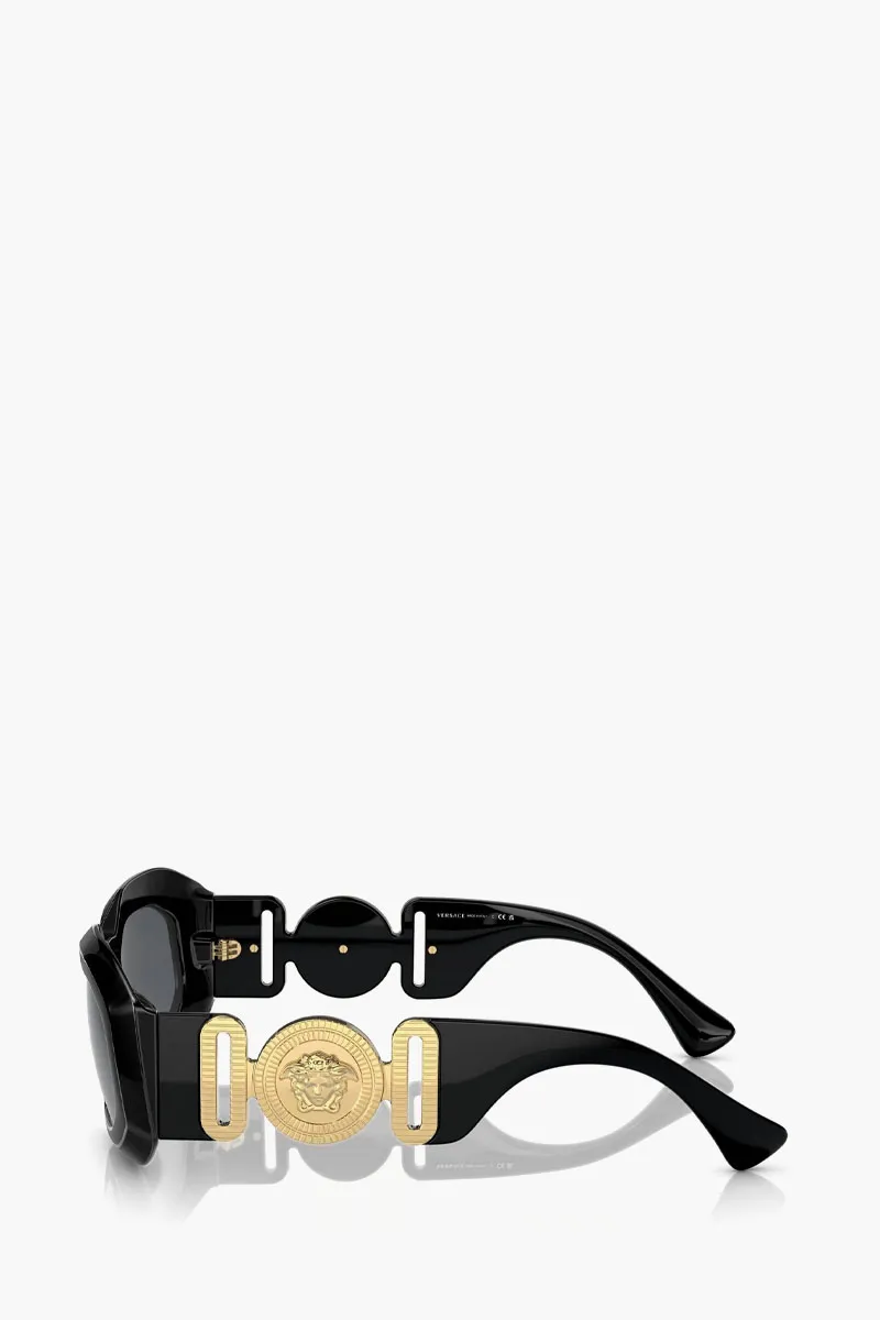 VERSACE Women Maxi Medusa Biggie Sunglasses in Black/Dark Grey Plastic 2