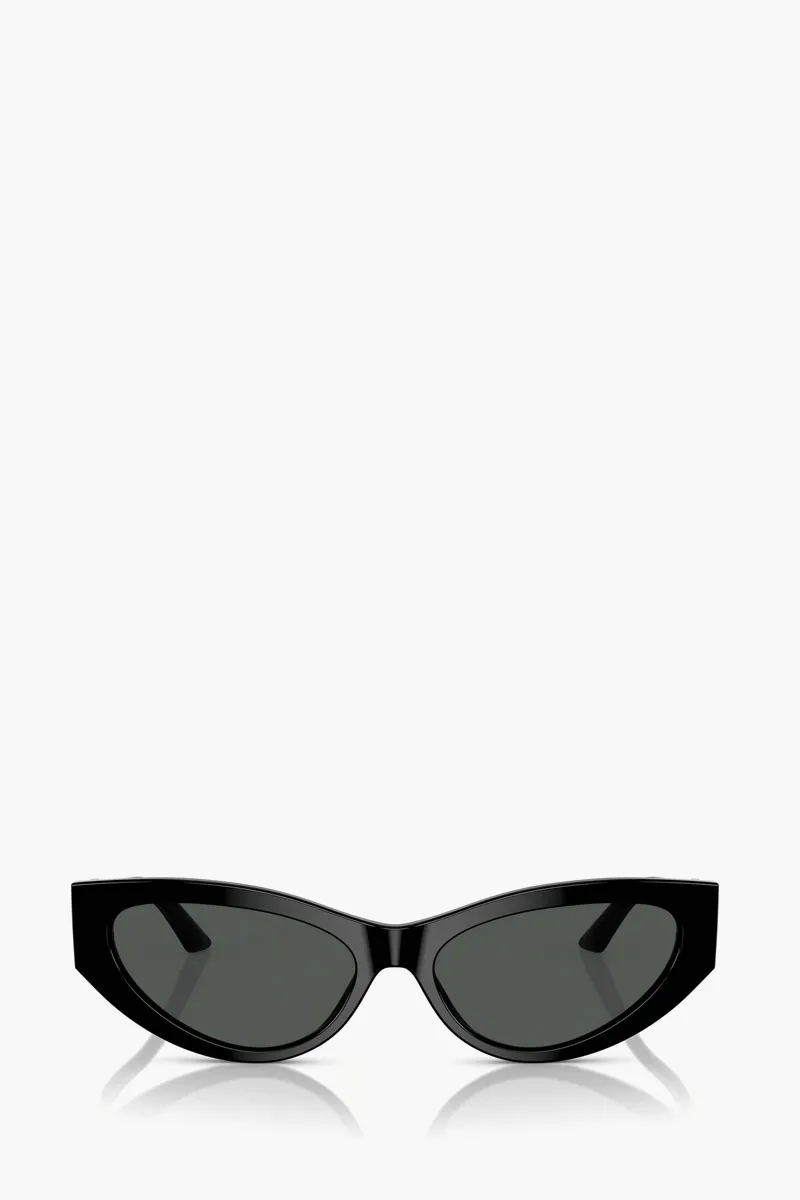 VERSACE Women Cat Eye Sunglasses in Black/Dark Grey Acetate 0