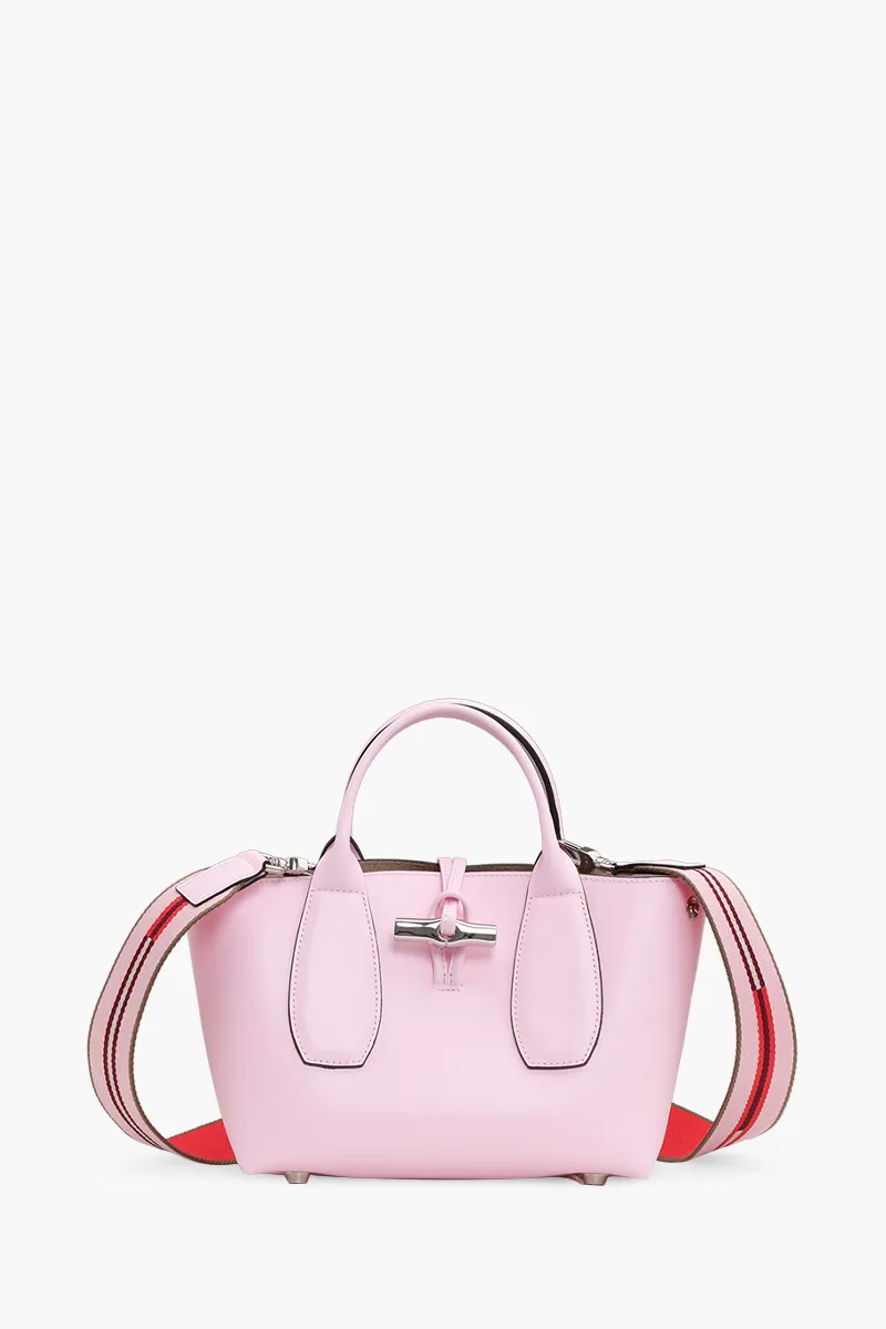 LONGCHAMP Small Roseau Top Handle Bag in Pink 3