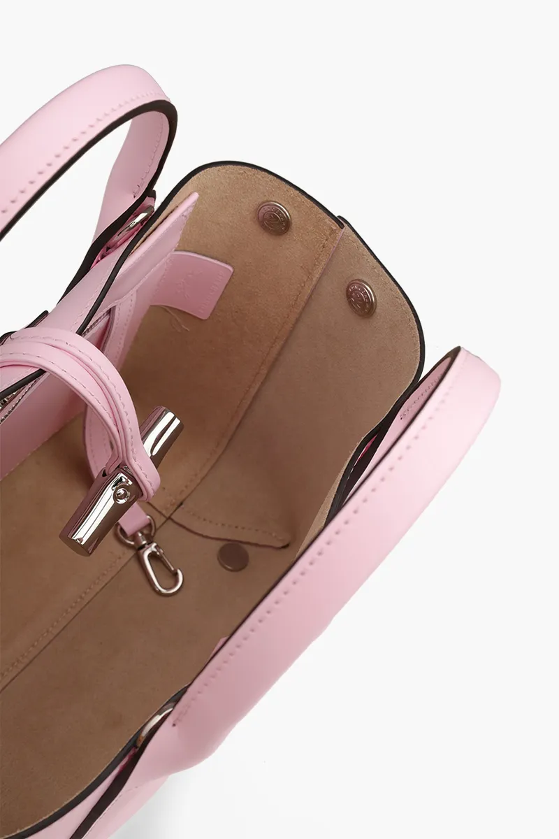 LONGCHAMP Small Roseau Top Handle Bag in Pink 4