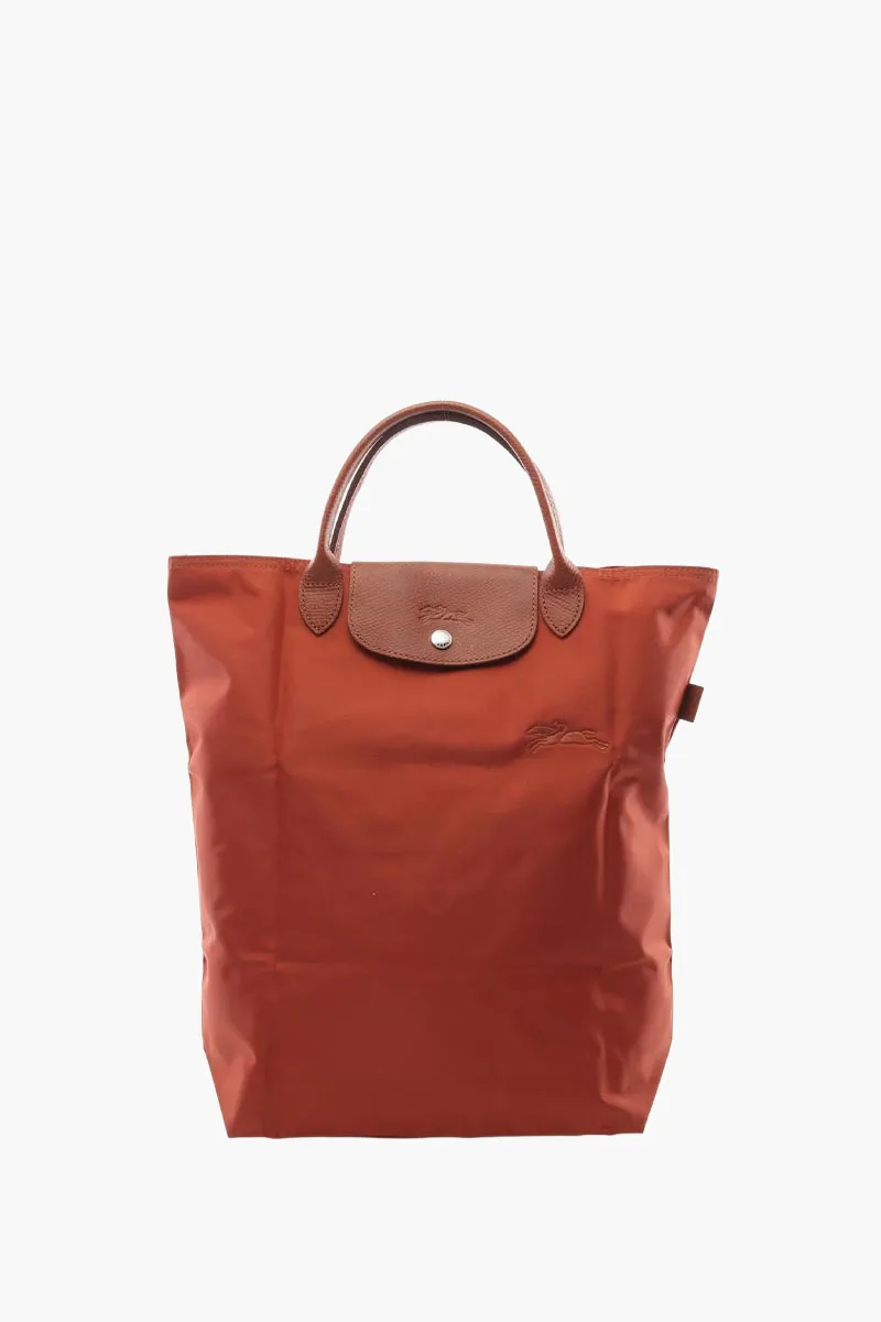 LONGCHAMP Medium Le Pliage Green Tote Bag in Chestnut Nylon 0