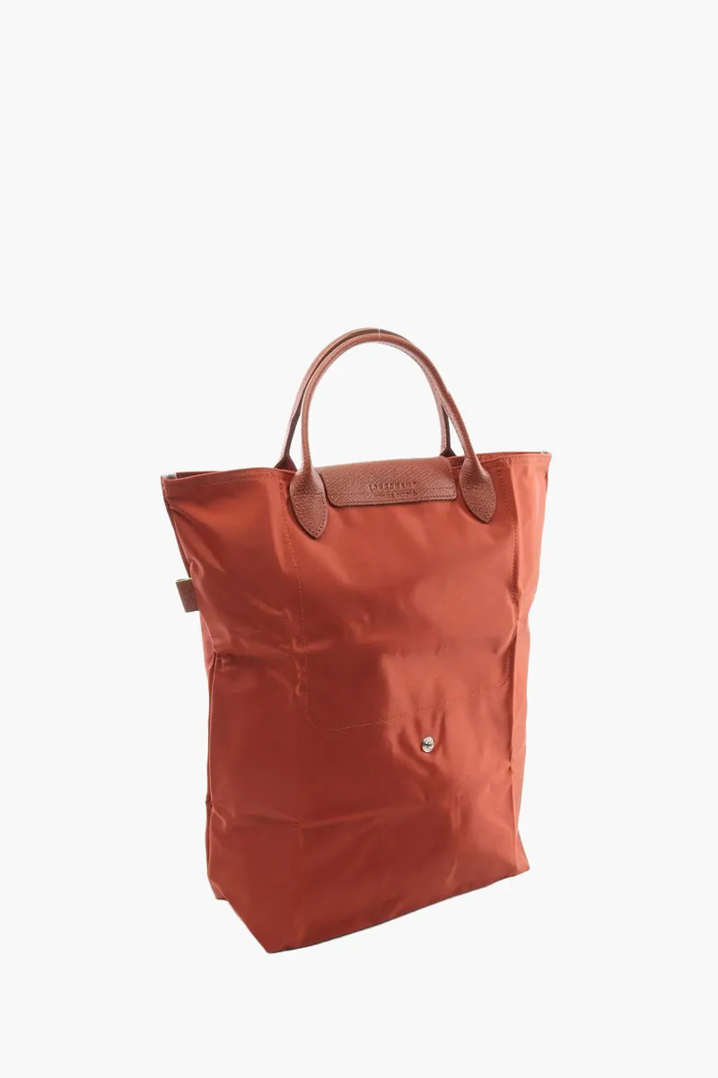 LONGCHAMP Medium Le Pliage Green Tote Bag in Chestnut Nylon 1