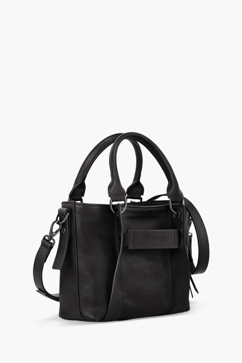 LONGCHAMP Small 3D Handbag in Black Leather 2