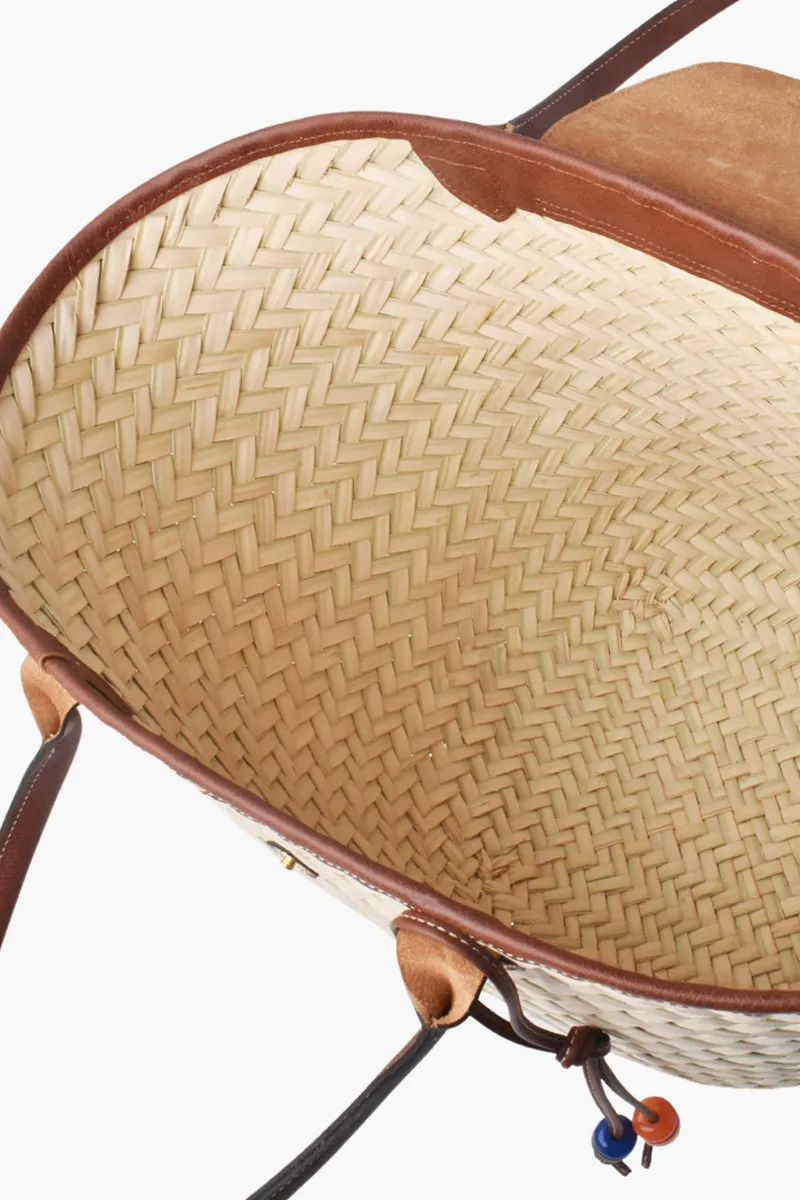 LONGCHAMP XL Le Pliage Panier Basket Bag in Brown Palm Straw 3