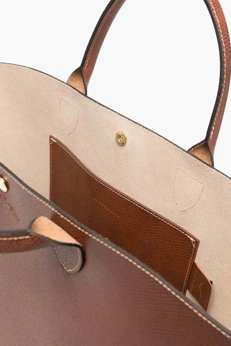 LONGCHAMP EPURE XL Tote Bag in Brown Cowhide Leather 2
