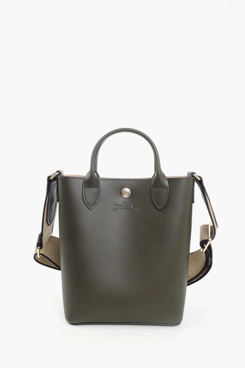 LONGCHAMP XS Pure Shopping Bag in Khaki Smooth Calfskin 0