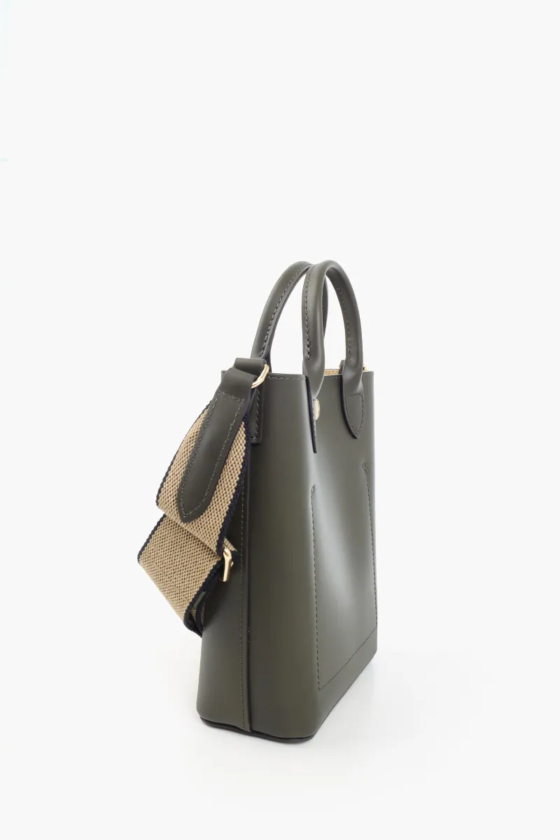 LONGCHAMP XS Pure Shopping Bag in Khaki Smooth Calfskin 1