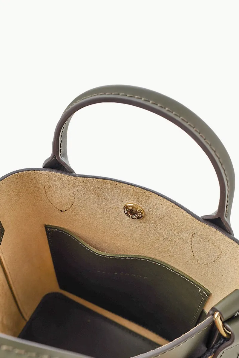 LONGCHAMP XS Pure Shopping Bag in Khaki Smooth Calfskin 3