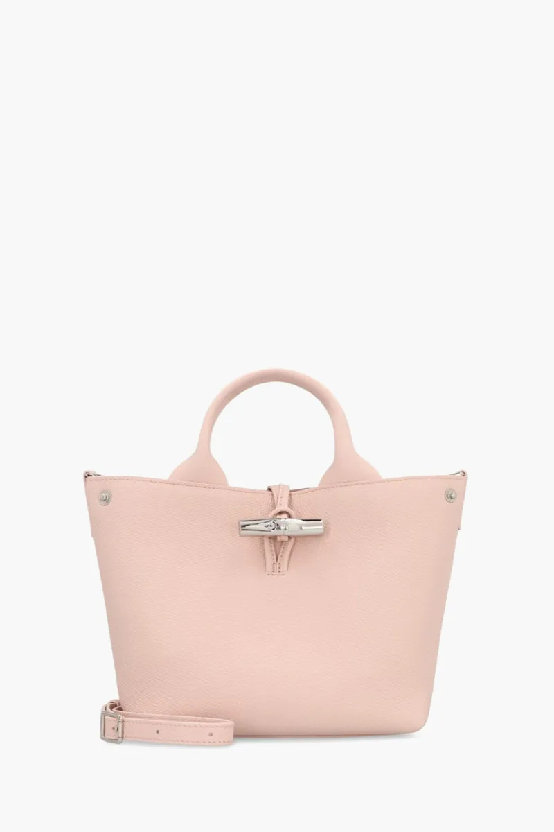 LONGCHAMP Small Le Roseau Top Handle Hand Bag in Ballerina Grained Leather 0