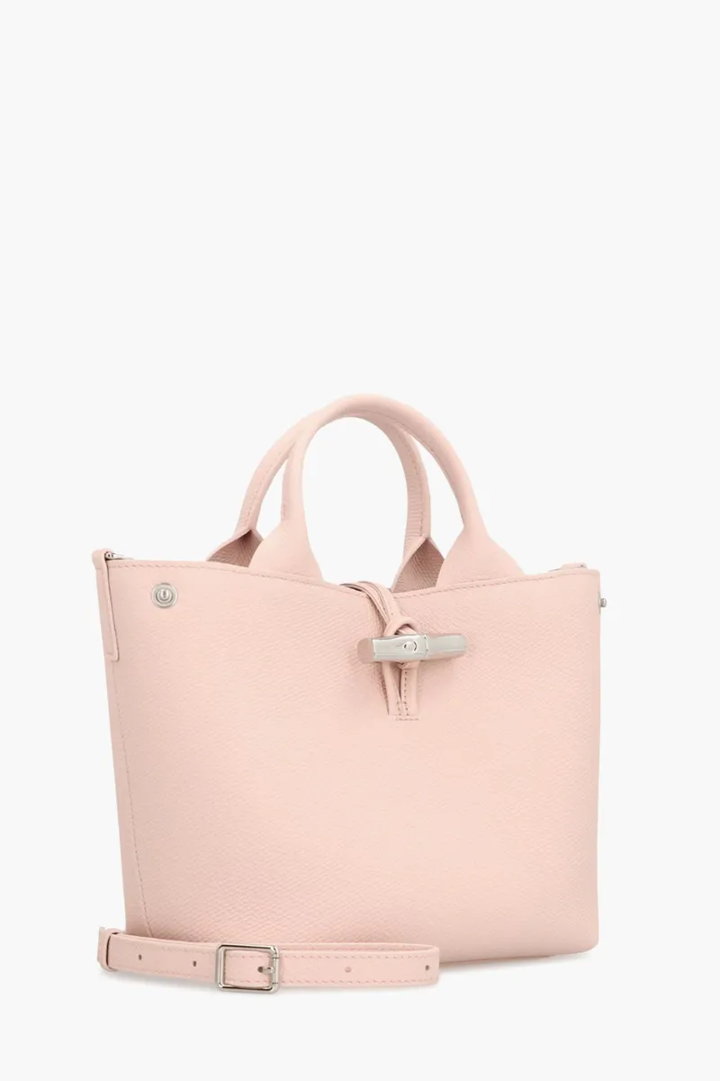 LONGCHAMP Small Le Roseau Top Handle Hand Bag in Ballerina Grained Leather 1
