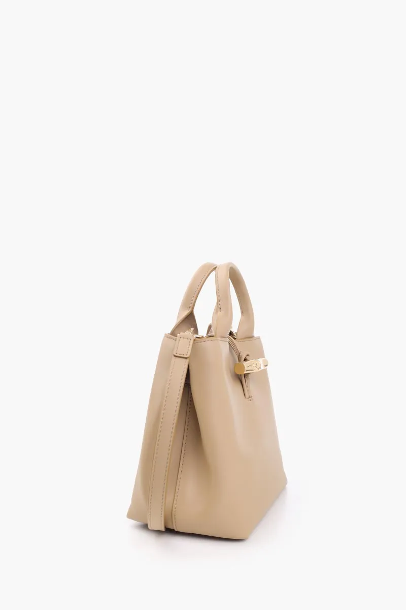 LONGCHAMP Small Le Roseau Top Handle Bag in Root Smooth Silky Leather with Adjustable Shoulder Strap 2