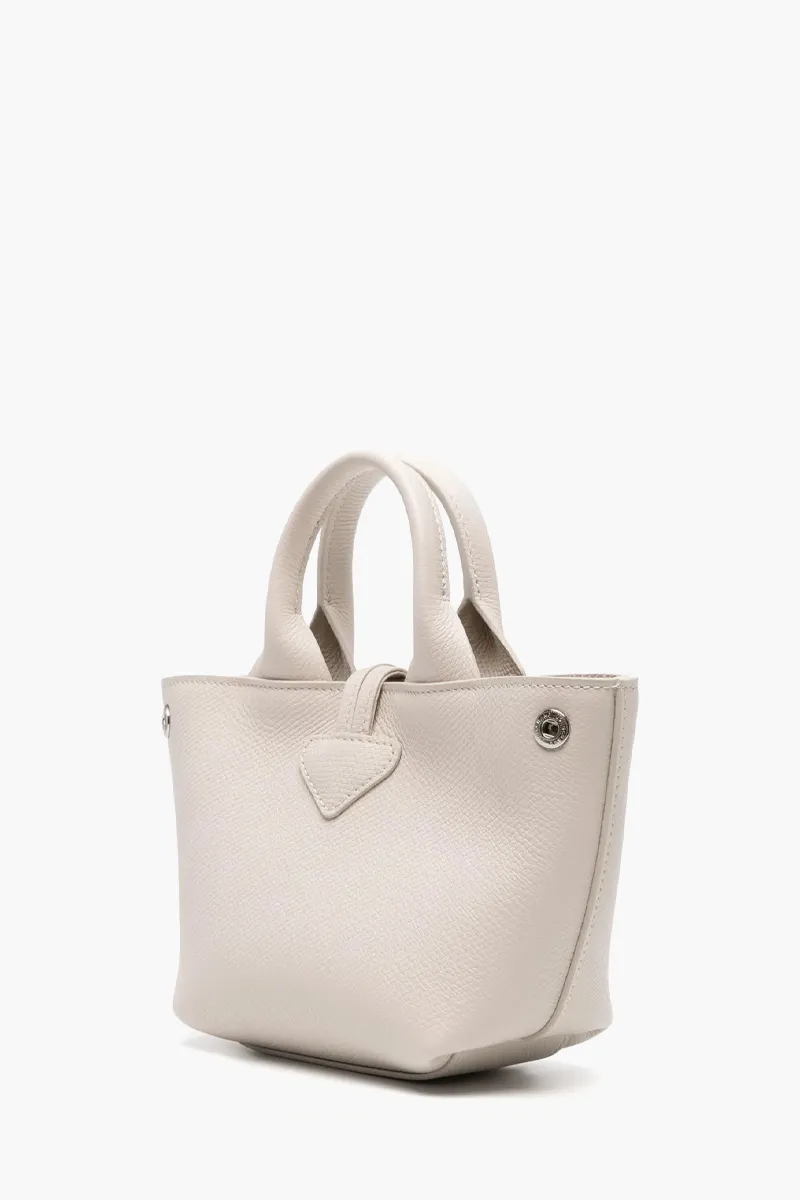 LONGCHAMP XS Le Roseau Top Handle Bag in Paper Grained Leather with Adjustable Shoulder Strap 1