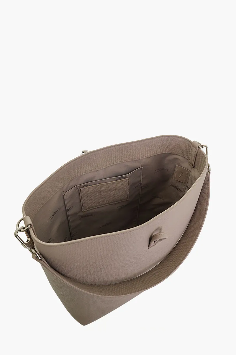 LONGCHAMP Medium Le Roseau Hobo Shoulder Bag in Clay Cowhide Leather 3