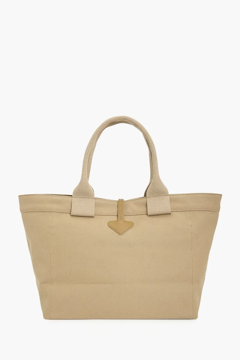 LONGCHAMP Large Le Roseau Cabas Tote Bag in Desert Canvas 2