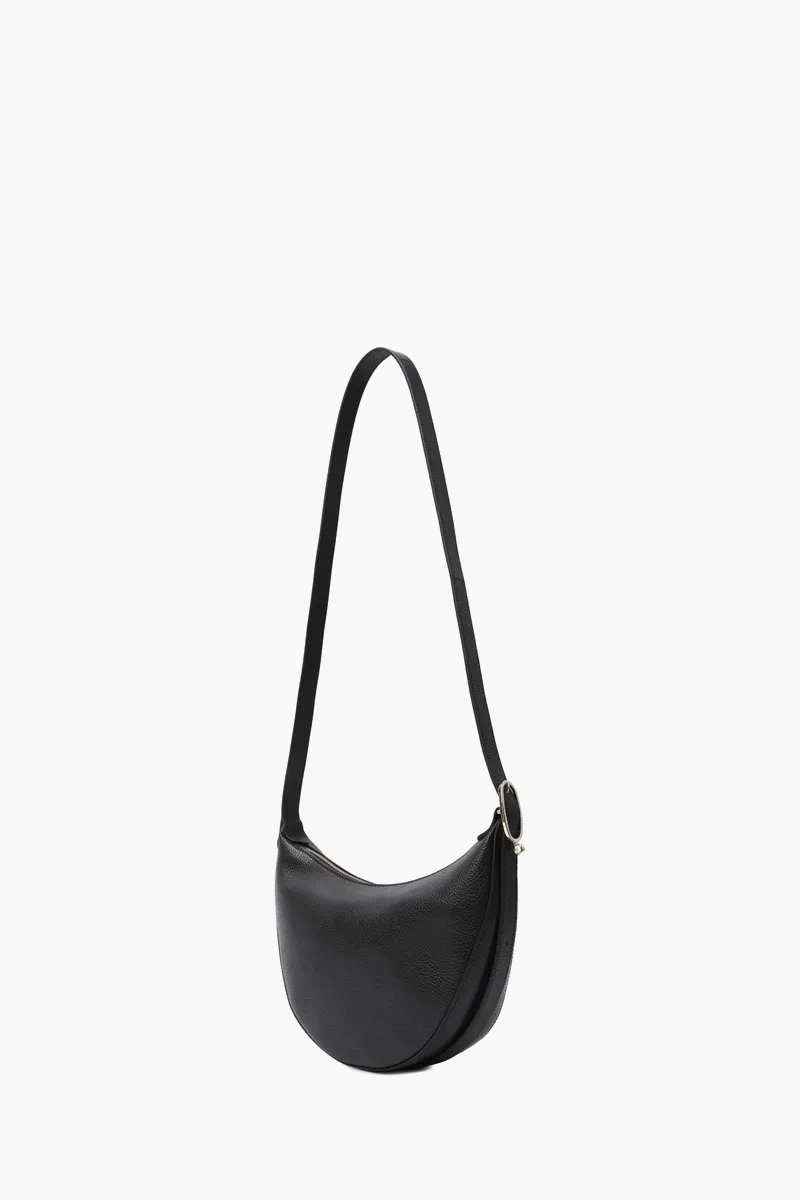 LONGCHAMP Small Le Foulonné Shoulder Bag in Black Grained Cowhide Leather 1