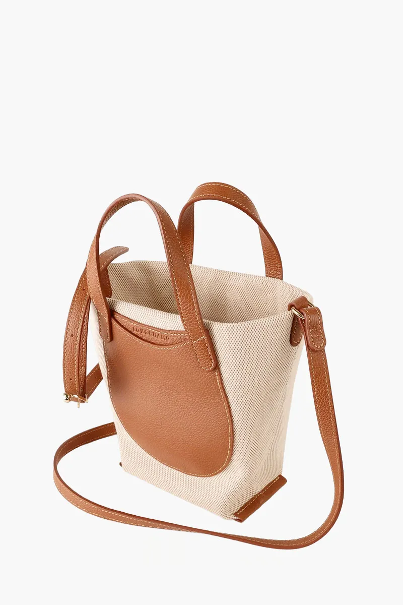 LONGCHAMP Small Complice Crossbody Bag in Caramel/Natural Canvas 1