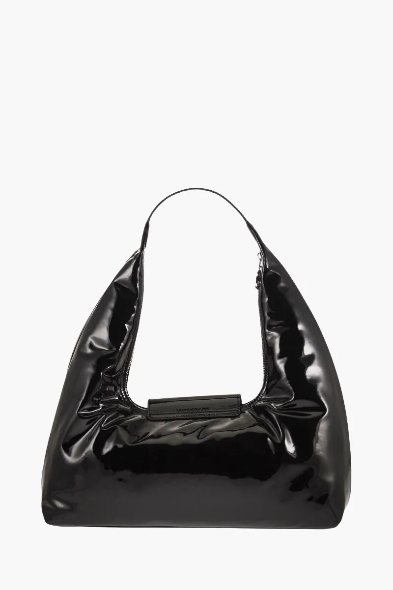 LONGCHAMP Le Pliage Extra Large Shoulder Bag in Black Patent Cowhide Leather 1