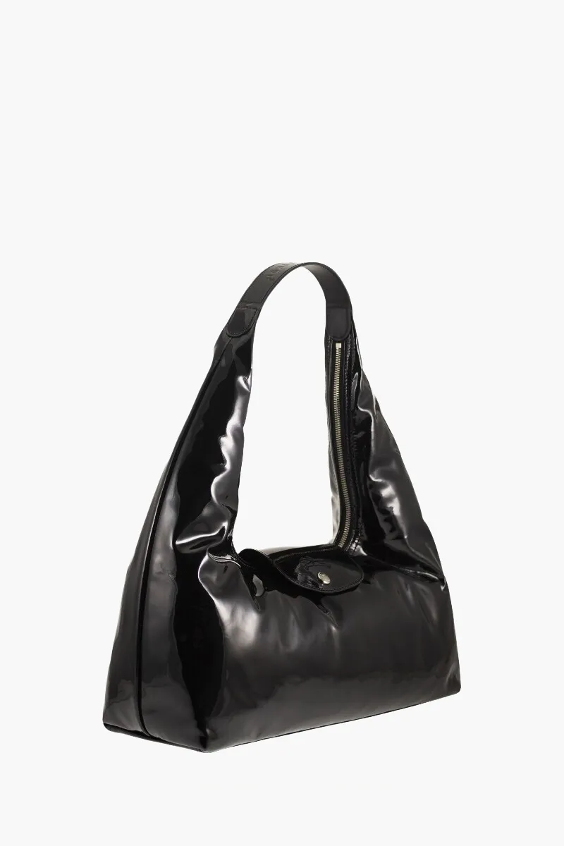 LONGCHAMP Le Pliage Extra Large Shoulder Bag in Black Patent Cowhide Leather 2
