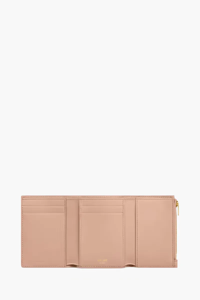 CELINE Triomphe Victoire Wallet in Soft Peach Supple Calfskin GHW 3