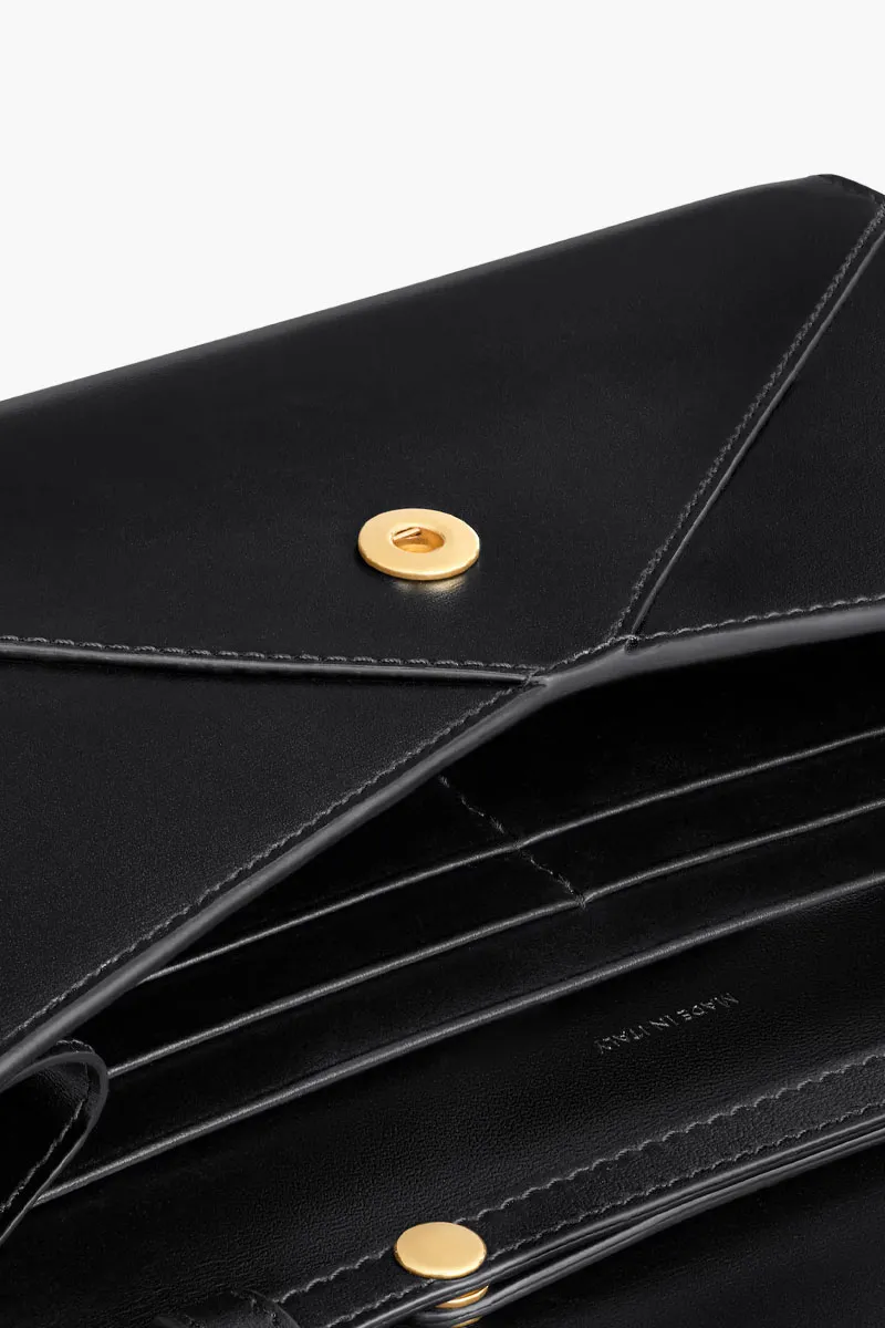 CELINE Envelope Wallet On Chain in Black Shiny Calfskin 3