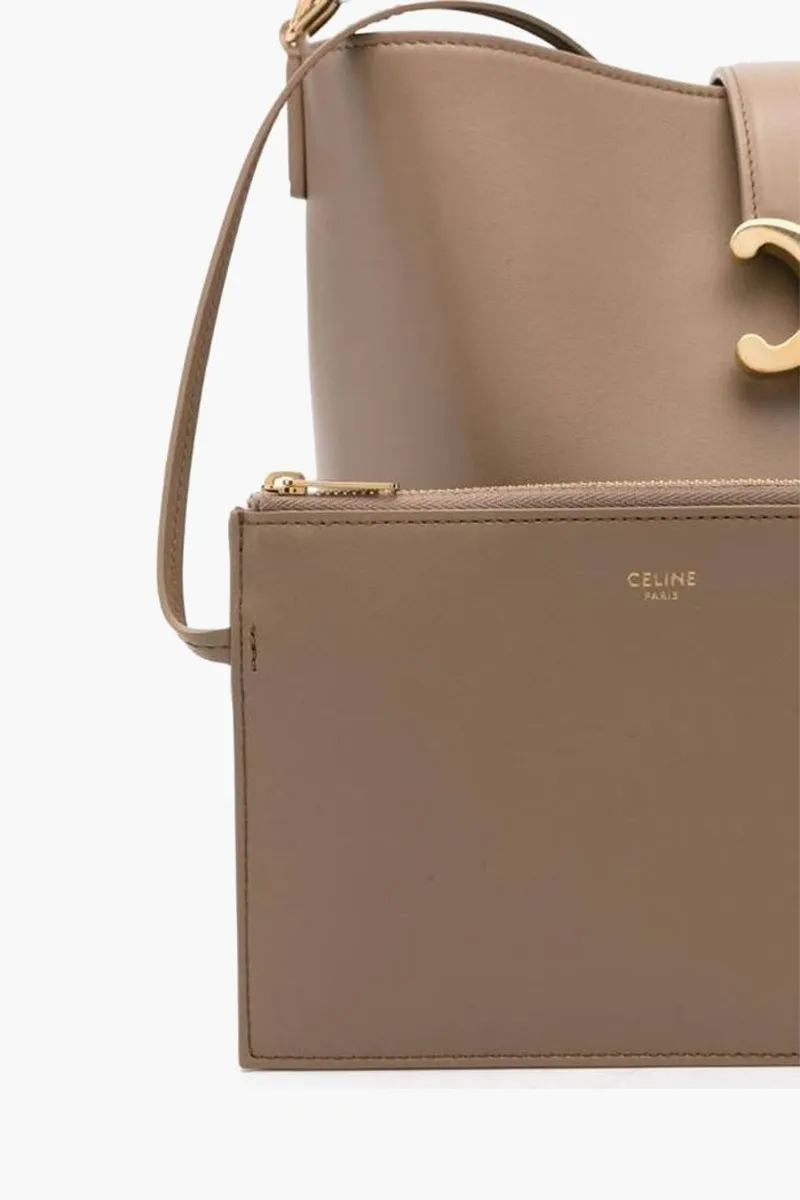 CELINE Medium Louise Bucket Bag in Smoked Brown Smooth Calfskin 3