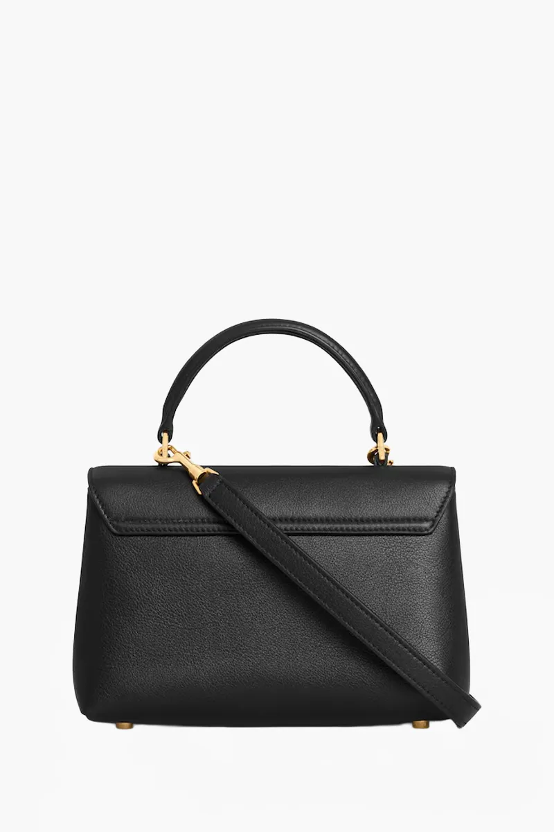 CELINE Teen Nino Triomphe Top Handle Bag in Black Supple Grained Calfskin 2