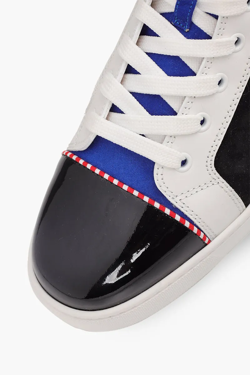 CHRISTIAN LOUBOUTIN Men Navy Louis High Top Sneakers in Black/White/Blue 4