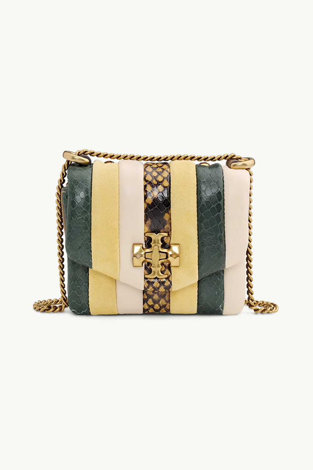 TORY BURCH Nano Kira Patchwork Shoulder Bag in Yellow Multicolor Quilted 0
