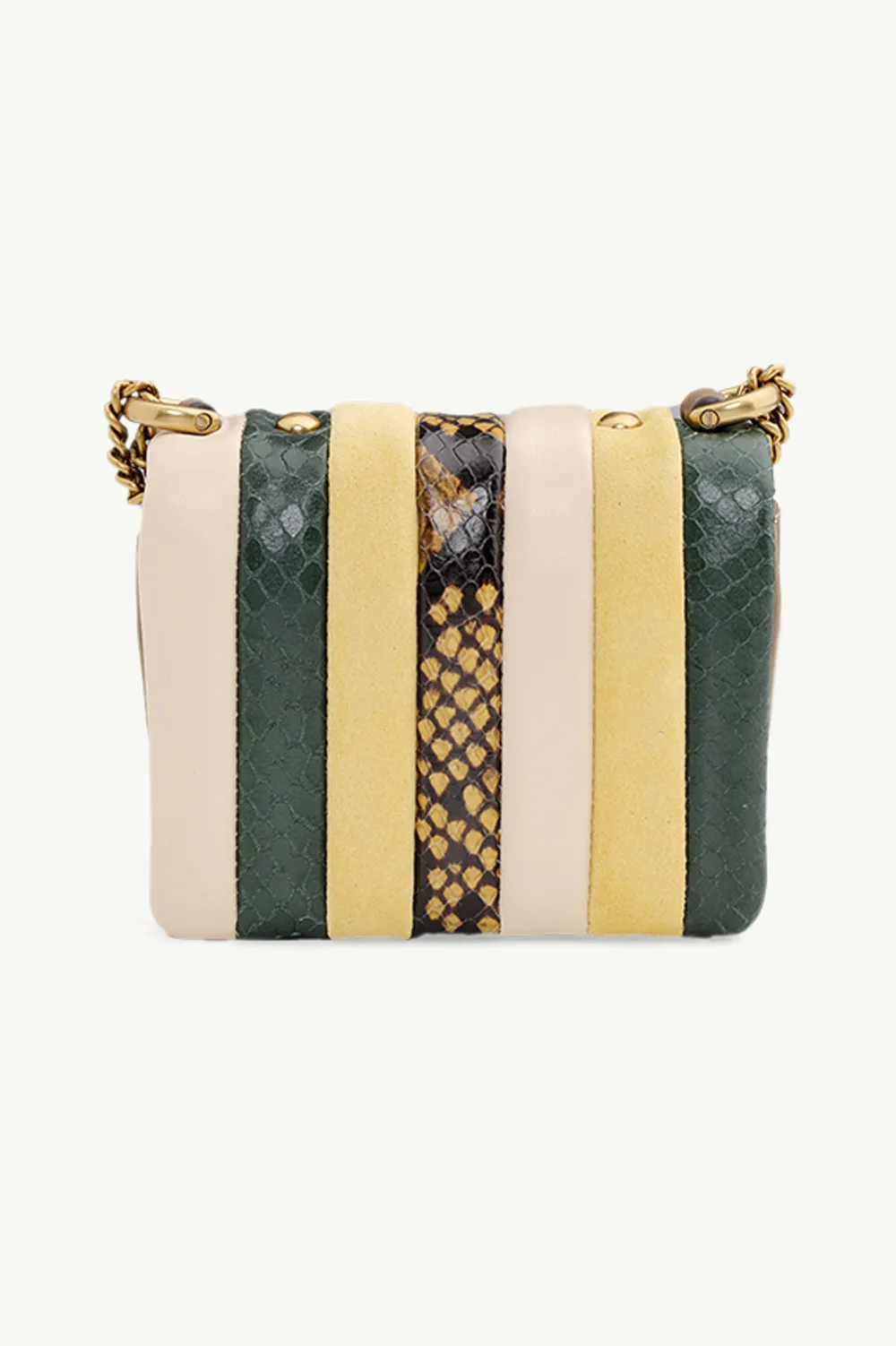 TORY BURCH Nano Kira Patchwork Shoulder Bag in Yellow Multicolor Quilted 1