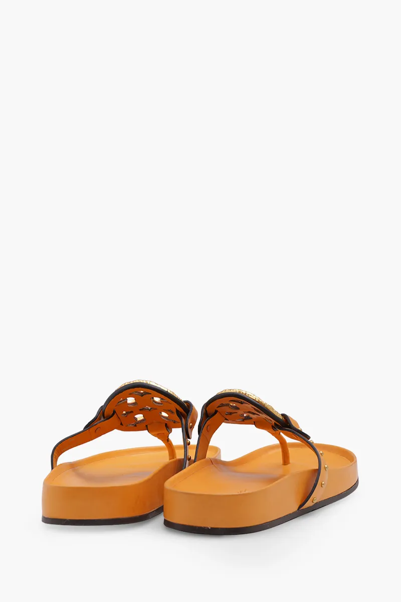 TORY BURCH Women Miller Cloud Vintage Plaque Sandals in Arancio Vacetta Smooth 2