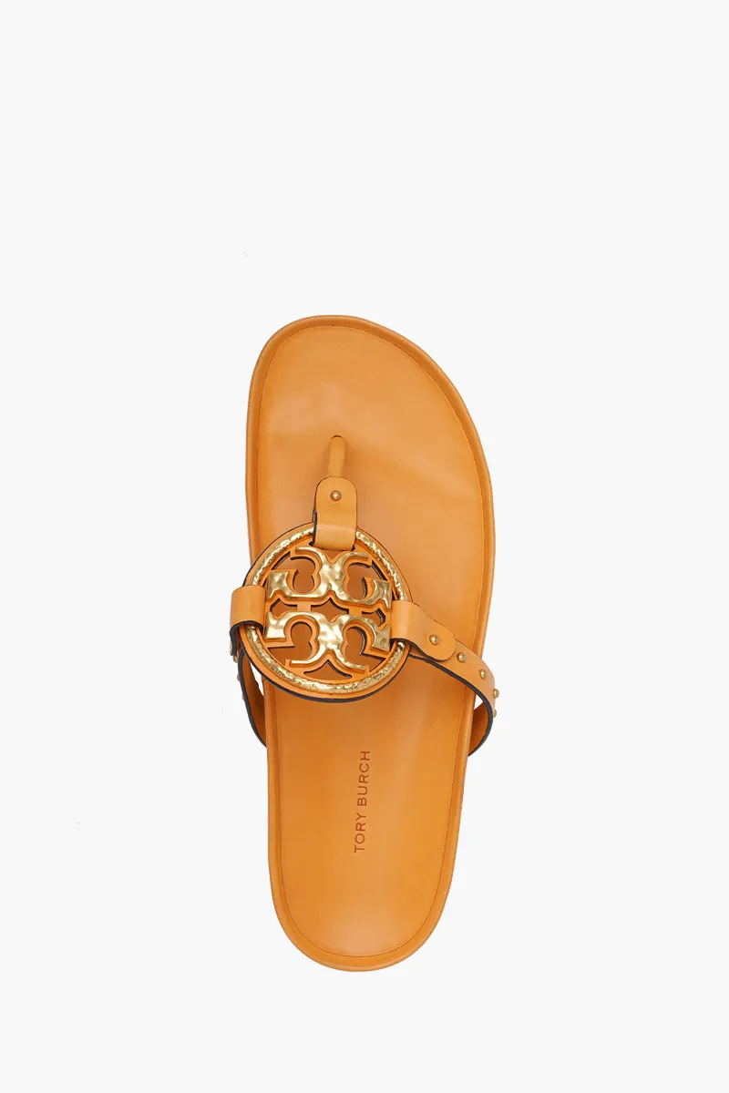 TORY BURCH Women Miller Cloud Vintage Plaque Sandals in Arancio Vacetta Smooth 3