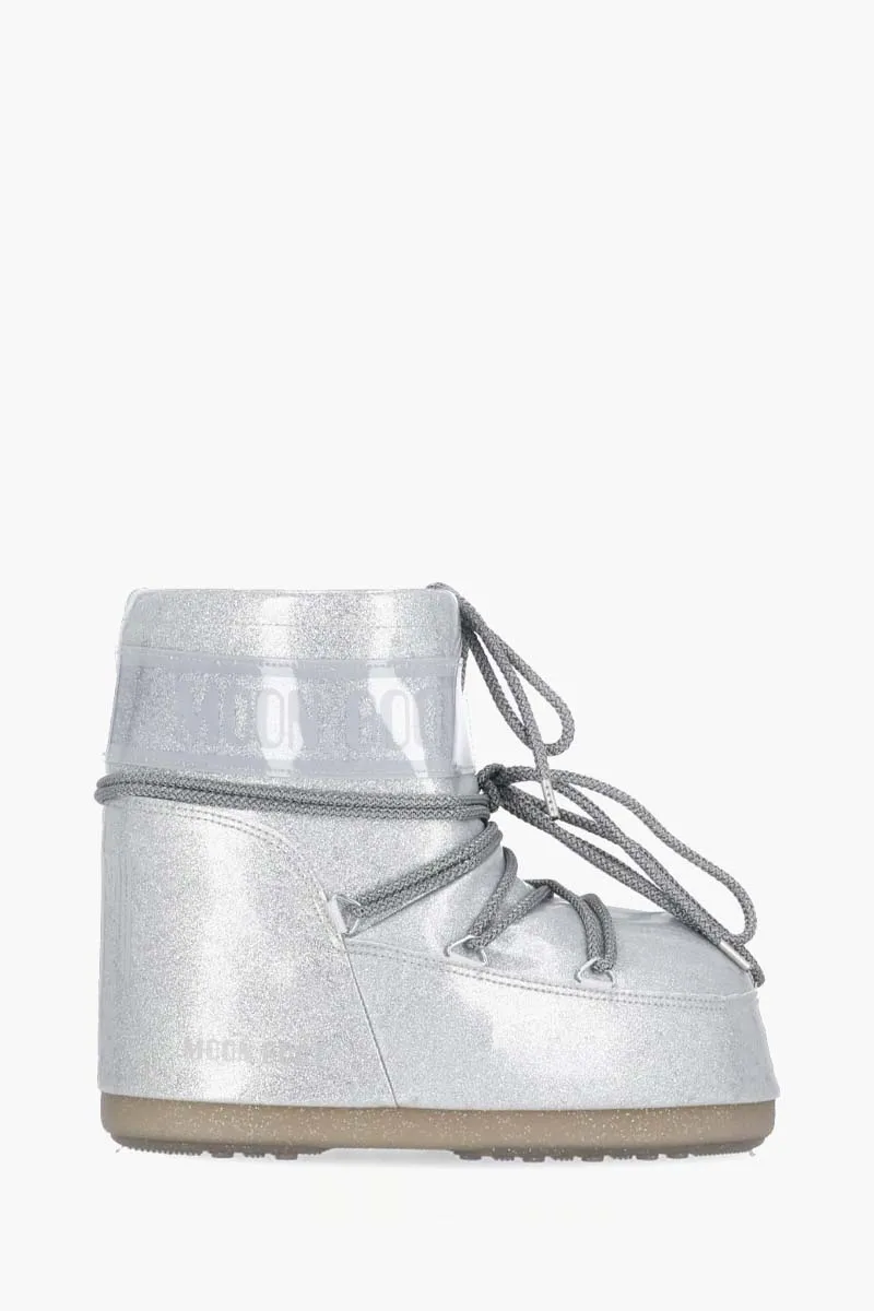 MOON BOOT Women Icon Low Glitter Boots in Silver 0