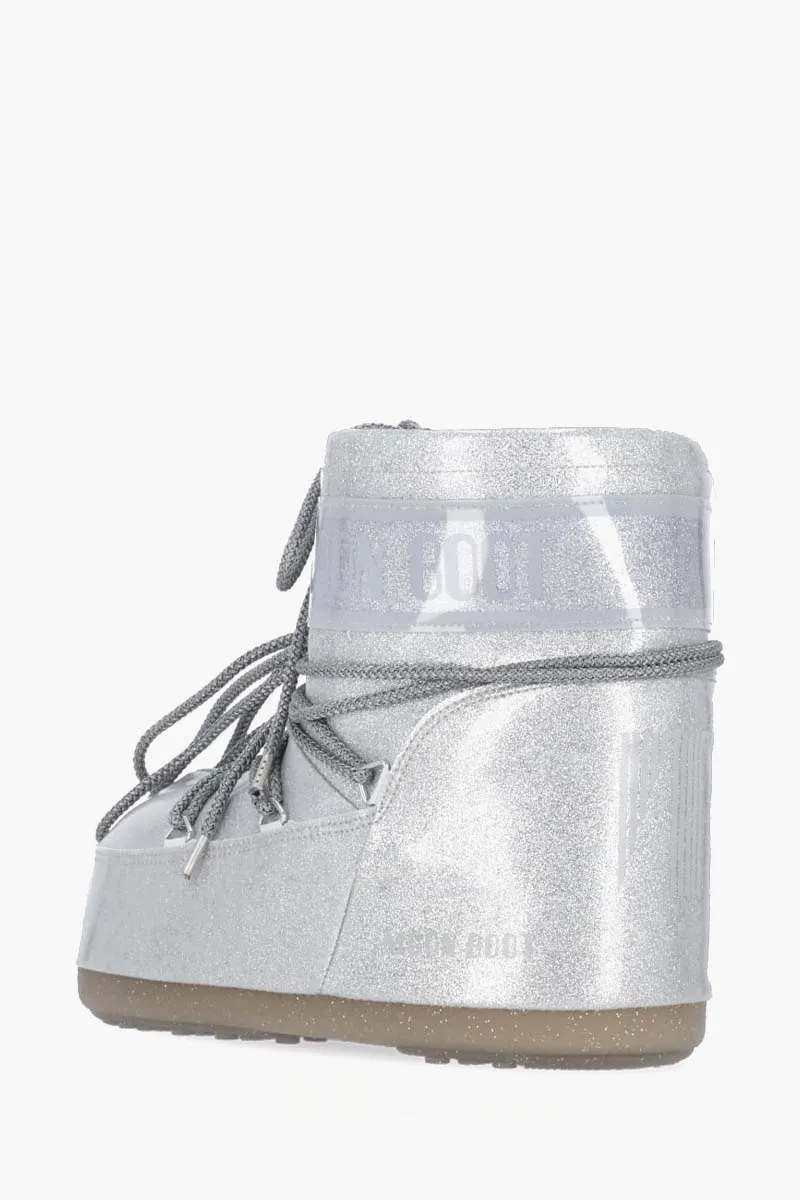 MOON BOOT Women Icon Low Glitter Boots in Silver 1