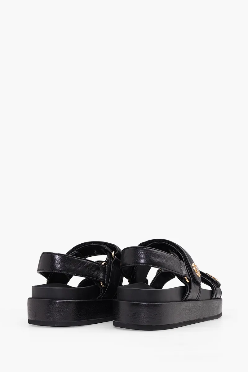 TORY BURCH Kira Sport Velcro Strap Sandals in Black 2