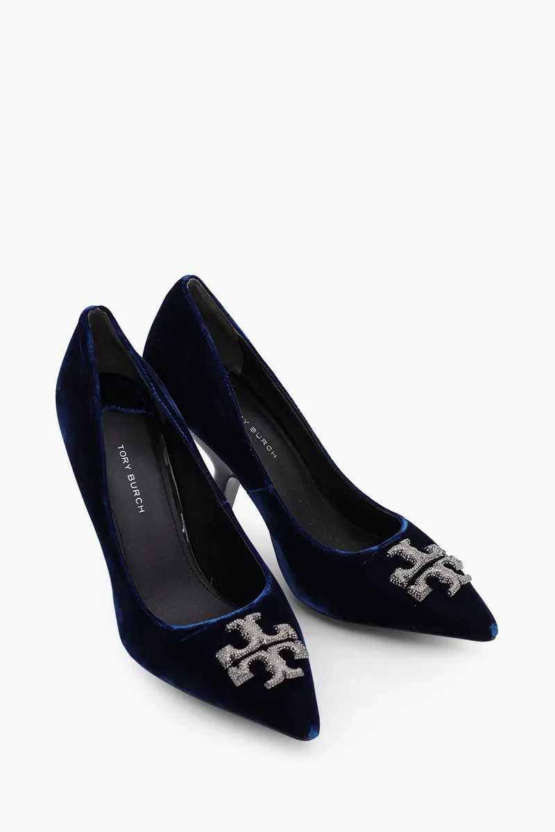 TORY BURCH Eleanor Pave Pumps 100mm in Blue Velvet 1