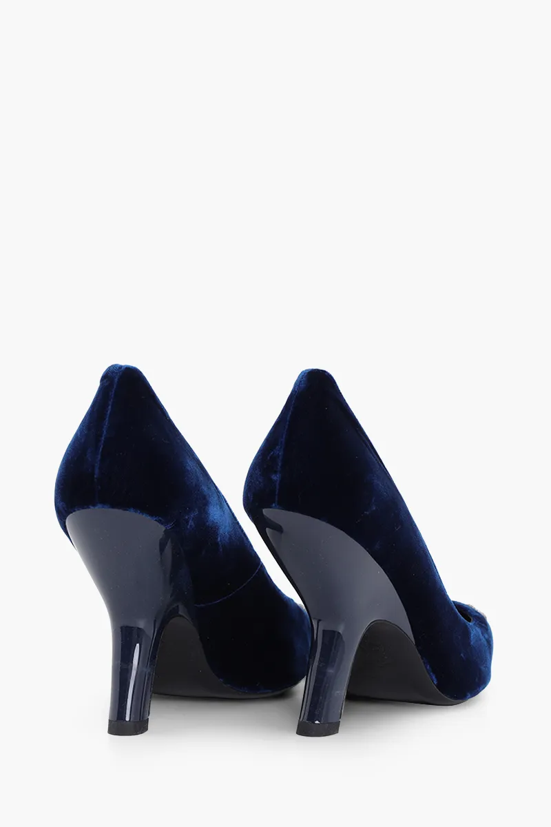 TORY BURCH Eleanor Pave Pumps 100mm in Blue Velvet 2