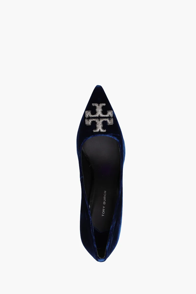 TORY BURCH Eleanor Pave Pumps 100mm in Blue Velvet 3