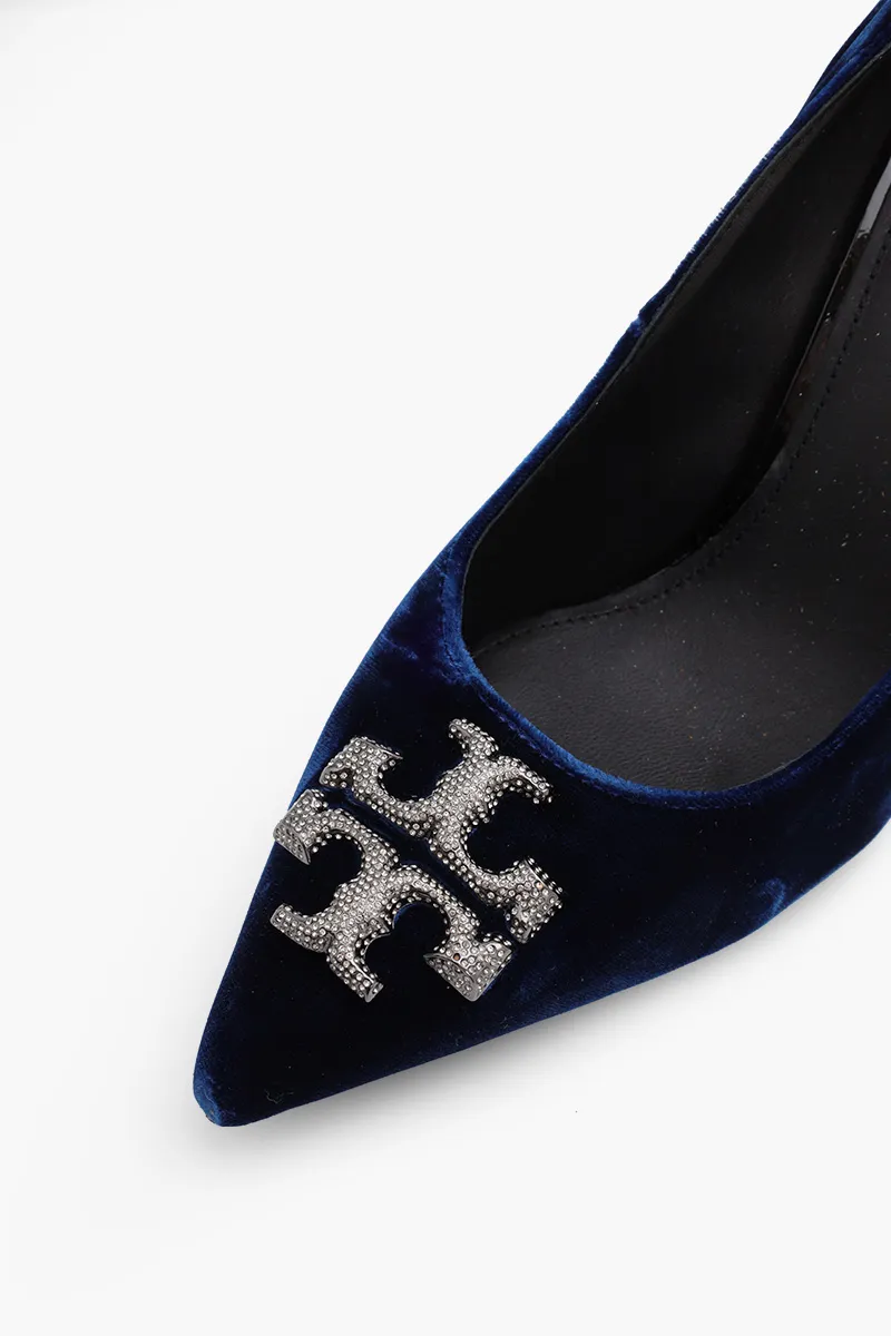 TORY BURCH Eleanor Pave Pumps 100mm in Blue Velvet 4