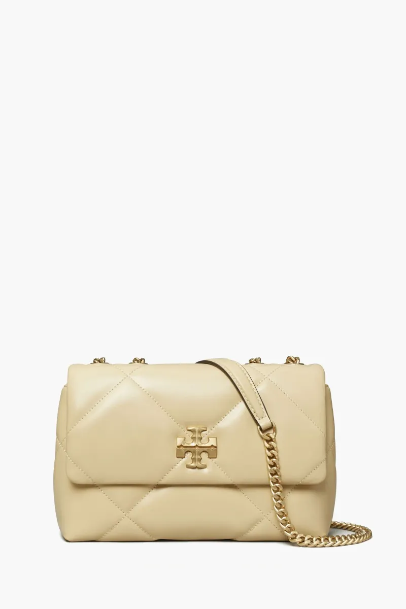 TORY BURCH Small Kira Diamond Quilt Convertible Shoulder Bag in Vanilla Soft Serve Napa Leather 0