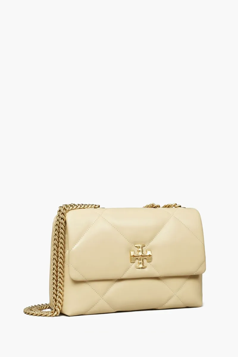 TORY BURCH Small Kira Diamond Quilt Convertible Shoulder Bag in Vanilla Soft Serve Napa Leather 1