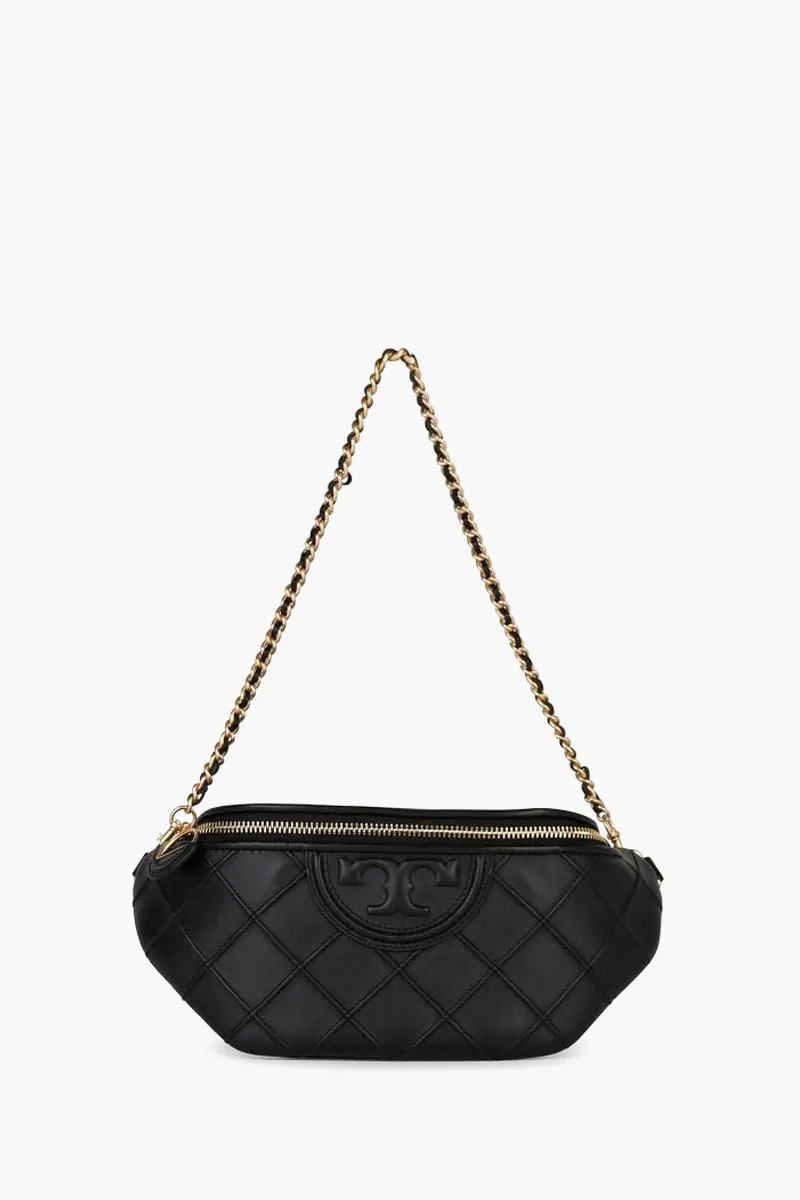 TORY BURCH Fleming Soft Convertible Belt Bag in Black Nappa Leather 0