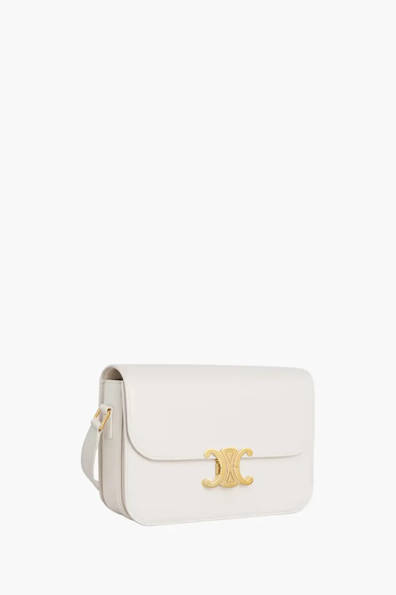 CELINE Medium Triomphe Bag in Rice Shiny Calfskin 1