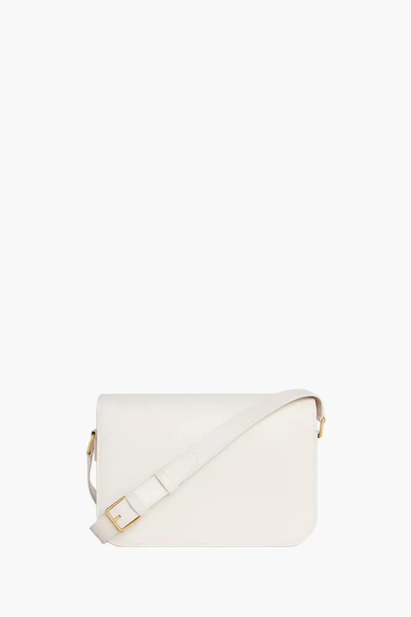 CELINE Medium Triomphe Bag in Rice Shiny Calfskin 2