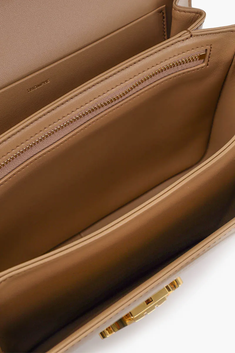 CELINE Medium Triomphe Bag in Smoked Brown Shiny Calfskin 3
