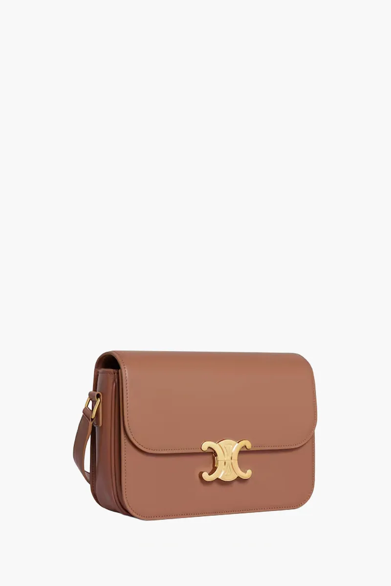CELINE Medium Triomphe Bag in Bronze Shiny Calfskin 1