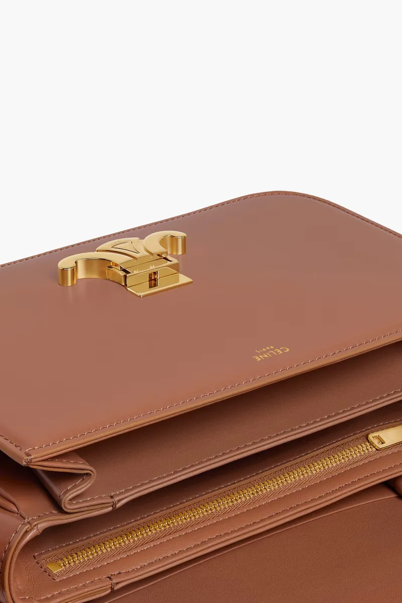 CELINE Medium Triomphe Bag in Bronze Shiny Calfskin 3