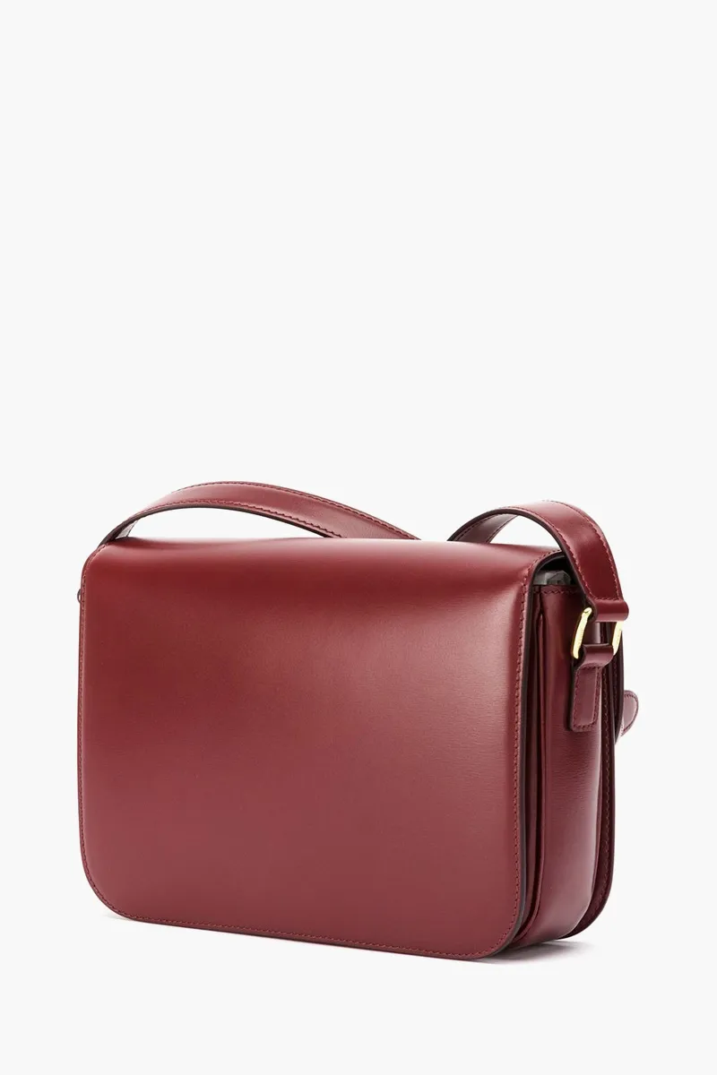 CELINE Medium Triomphe Bag in Light Burgundy Shiny Calfskin 1
